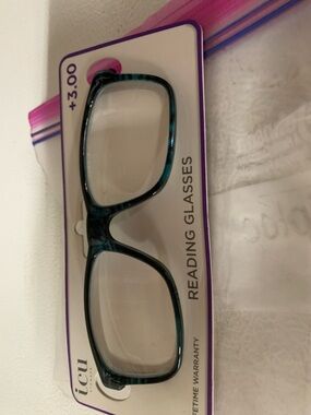 Reading Glasses +3.00 in Teal Blue